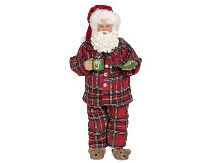 Dekorativní figurka Santa Clause v pyžamu Clayre & Eef 64650 14*10*28 cm