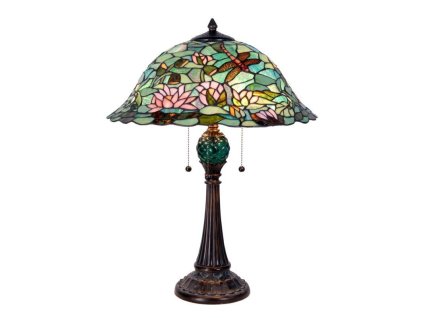 Stolní lampa Tiffany DRAGONFLY Clayre & Eef 5LL-5271 Ø 47*60 cm E27/max 3*60W
