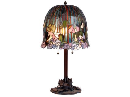 Stolní lampa Tiffany FLOWERS Clayre & Eef 5LL-9935 Ø 35*68 cm E27/max 2*60W