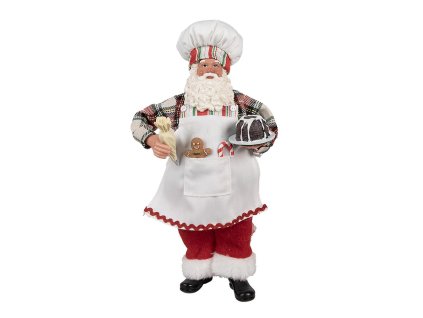 Dekorativní figurka Santa Clause v pekařské uniformě Clayre & Eef 65629 16x9x28 cm