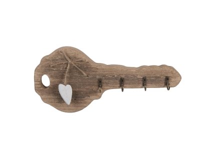 Dřevěný věšák na klíče KEY Clayre & Eef 6H2430 30x4x14 cm