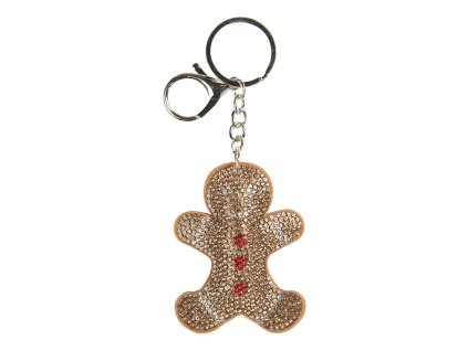 Přívěsek na klíče GINGERBREAD MAN Clayre & Eef JZKC0211 6x2x13 cm
