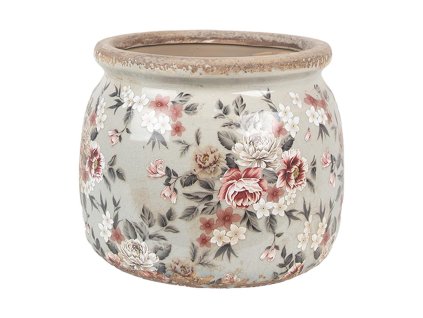 Keramický květináč FLOWERS Clayre & Eef 6CE1964M Ø 16x13 cm