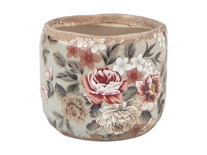 Keramický květináč FLOWERS Clayre & Eef 6CE1966S Ø 10x9 cm
