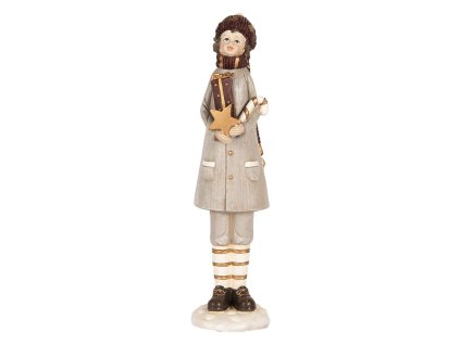 Dekorativní figurka děvčátka s dárky Clayre & Eef 6PR5395 8x8x30 cm