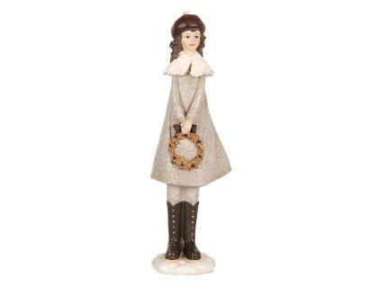 Dekorativní figurka děvčátka s věnečkem Clayre & Eef 6PR5396 10x8x30 cm