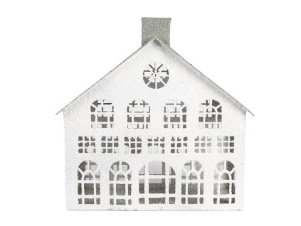 Dekorativní kovový domeček Clayre & Eef 6Y5931 34x16x34 cm