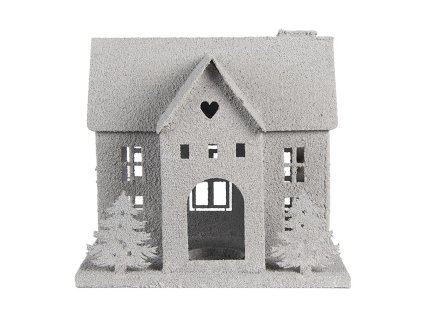 Dekorativní kovový domeček Clayre & Eef 6Y5932 26x17x24 cm