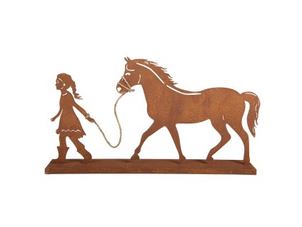 Dekorativní figurka děvčátka s koněm Clayre & Eef 6Y5929 42x7x22 cm