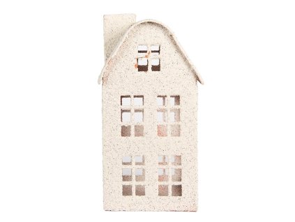 Dekorativní kovový domeček Clayre & Eef 6Y5935 14x14x26 cm