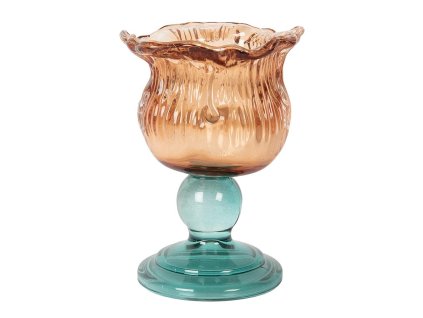 Skleněný svícen na čajovou svíčku Clayre & Eef 6GL5348 Ø 10x14 cm
