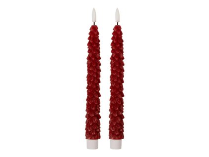 Sada dvou LED svíček RED Clayre & Eef 6CA0001R Ø 3x25 cm