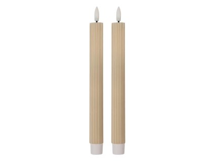 Sada dvou LED svíček BEIGE Clayre & Eef 6CA0002BE Ø 2x25 cm