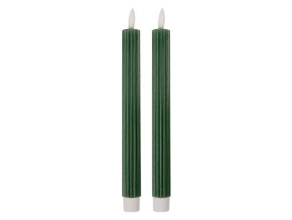 Sada dvou LED svíček GREEN Clayre & Eef 6CA0002DGR Ø 2x25 cm
