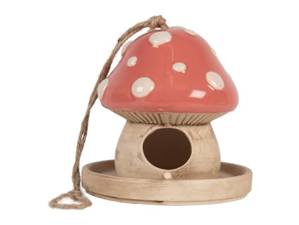 Dekorativní ptačí budka MUSHROOM Clayre & Eef 6CE2320 Ø 13x13 cm