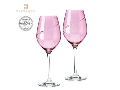 Sklenice Pink 360 ml bílé víno SWAROVSKI® sada 2 ks