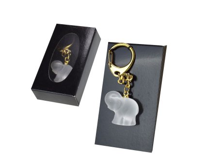 Klíčenka slůně 2,5 cm - sklo matt
