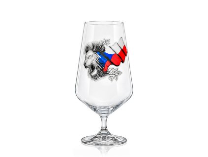 Sklenice na pivo Sandra 540 ml s pivním táckem CZECH IN! Vlajka