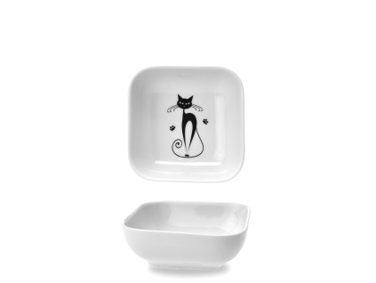 Miska přílohová čtvercová Aero - Black Cats - 9,8 x 9,8 x 3,5