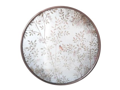 Nástěnné zrcadlo s potiskem Clayre & Eef 52S314 Ø 80x3 cm
