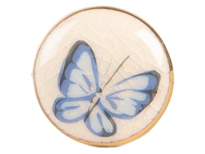 Keramická nábytková úchytka BUTTERFLY Clayre & Eef 66267 Ø 3x3 cm / S3 cm
