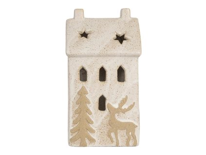 Dekorativní domeček s LED osvětlením Clayre & Eef 6CE2176L 10x9x18 cm