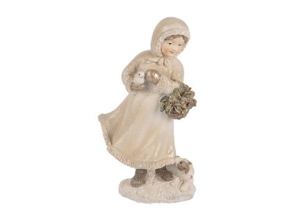 Dekorativní figurka děvčátka s pejskem Clayre & Eef 6PR5531 10x7x17 cm
