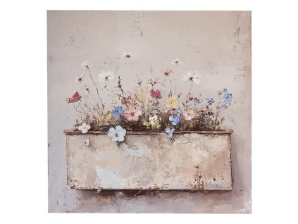 Obraz na plátně FLOWERS Clayre & Eef 66265 36x3x36 cm