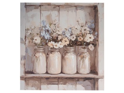 Obraz na plátně FLOWERS Clayre & Eef 66266 51x3x51 cm