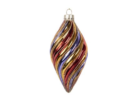 Skleněná vánoční ozdoba Clayre & Eef 6GL5103 Ø 6x13 cm