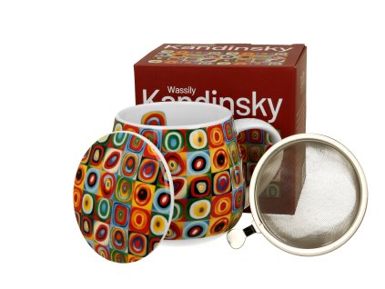 DG - Hrnek na bylinky baňatý Wassily Kandinsky Čtverce se soustřednými kruhy - 430 ml