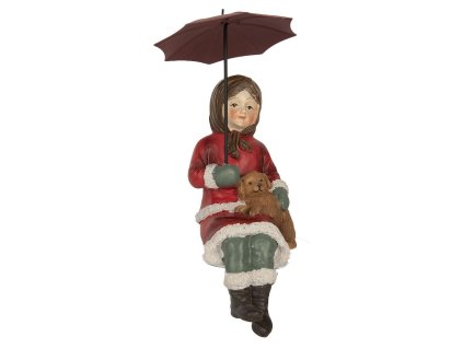Dekorativní figurka děvčátka s deštníkem Clayre & Eef 6PR5523 10x7x19 cm