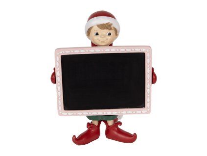 Dekorativní figurka skřítka s tabulí Clayre & Eef 6PR5606 18x15x23 cm