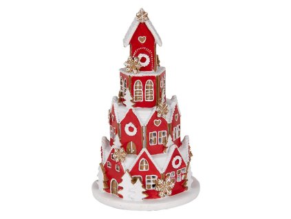 Dekorativní perníkové chaloupky s LED osvětlením Clayre & Eef 6PR5609 Ø 13x22 cm / 3x AAA