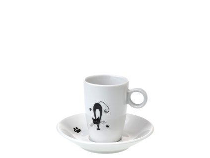 Šálek s podšálkem 80 ml Kamino - Black Cats