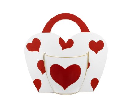 DP - Porcelánový hrnek v srdci Červené plné srdce - 460 ml