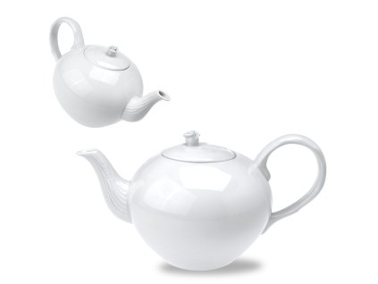 Porcelánová bílá konvice čajová 1,2 l Rokoko II.jakost