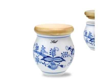 Dóza Baňák 400 ml se dřevěným víčkem "Sůl" cibulák II.jakost