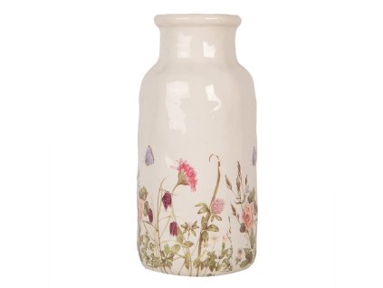 Keramická váza BLOOMING SPRING Clayre & Eef 6CE1932L Ø 15x32 cm