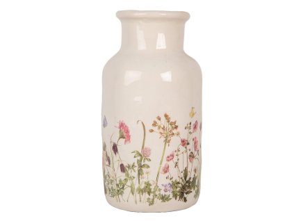 Keramická váza BLOOMING SPRING Clayre & Eef 6CE1932M Ø 14x26 cm