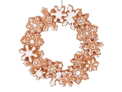 Vánoční perníkový věnec Clayre & Eef 6PR5321 Ø 18x2 cm