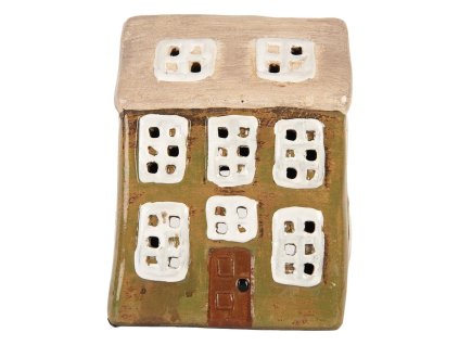 Dekorativní domeček na čajovou svíčku Clayre & Eef 6CE2191 10x7x14 cm