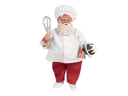 Dekorativní figurka Santa Clause v pekařské uniformě Clayre & Eef 65584 17x11x27 cm