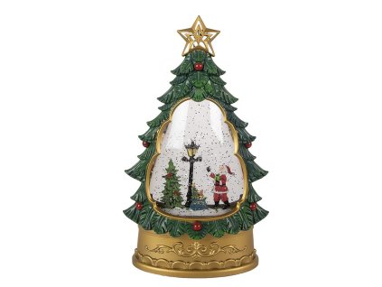 Vánoční dekorace s LED osvětlením CHRISTMAS TREE Clayre & Eef 66407 17x9x28 cm / 3xAA