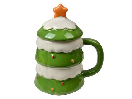 Keramický hrnek CHRISTMAS TREE Clayre & Eef 6CEMU0192 13x9x16 cm / 350 ml