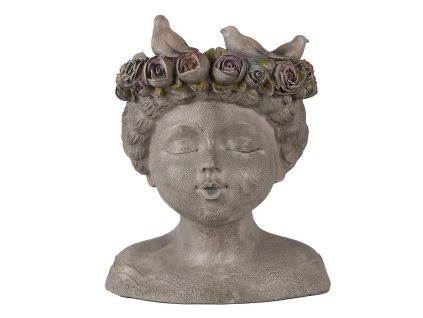 Polyrezinový květináč WOMAN Clayre & Eef 6PR3896 22x20x26 cm