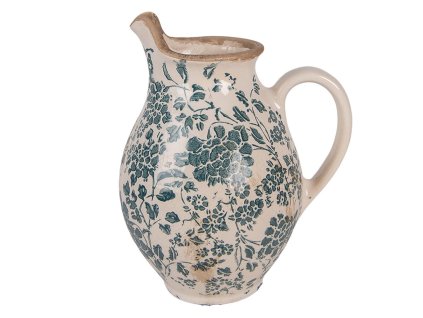 Dekorativní keramický džbánek OLD-FASHIONED CHIC Clayre & Eef 6CE2237S 16x12x19 cm