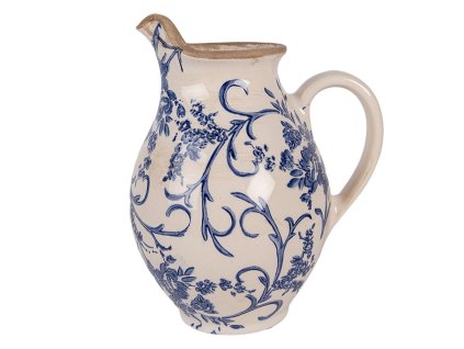 Dekorativní keramický džbánek ROYAL GRACE Clayre & Eef 6CE2238S 16x12x19 cm