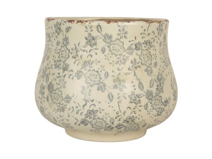 Keramický květináč CHIC DE BLEU Clayre & Eef 6CE2240L Ø 21x17 cm