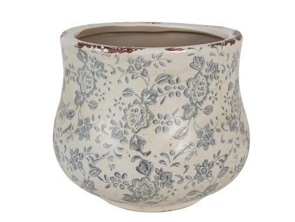 Keramický květináč CHIC DE BLEU Clayre & Eef 6CE2240M Ø 18x15 cm
